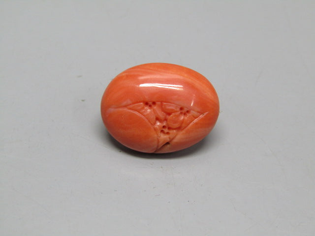 Natural Coral 12.1 Ct Japani Moonga Carving Report No. CSP0034154
