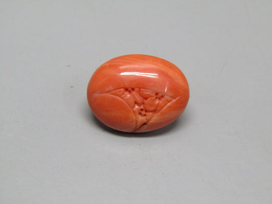 Natural Coral 12.1 Ct Japani Moonga Carving Report No. CSP0034154