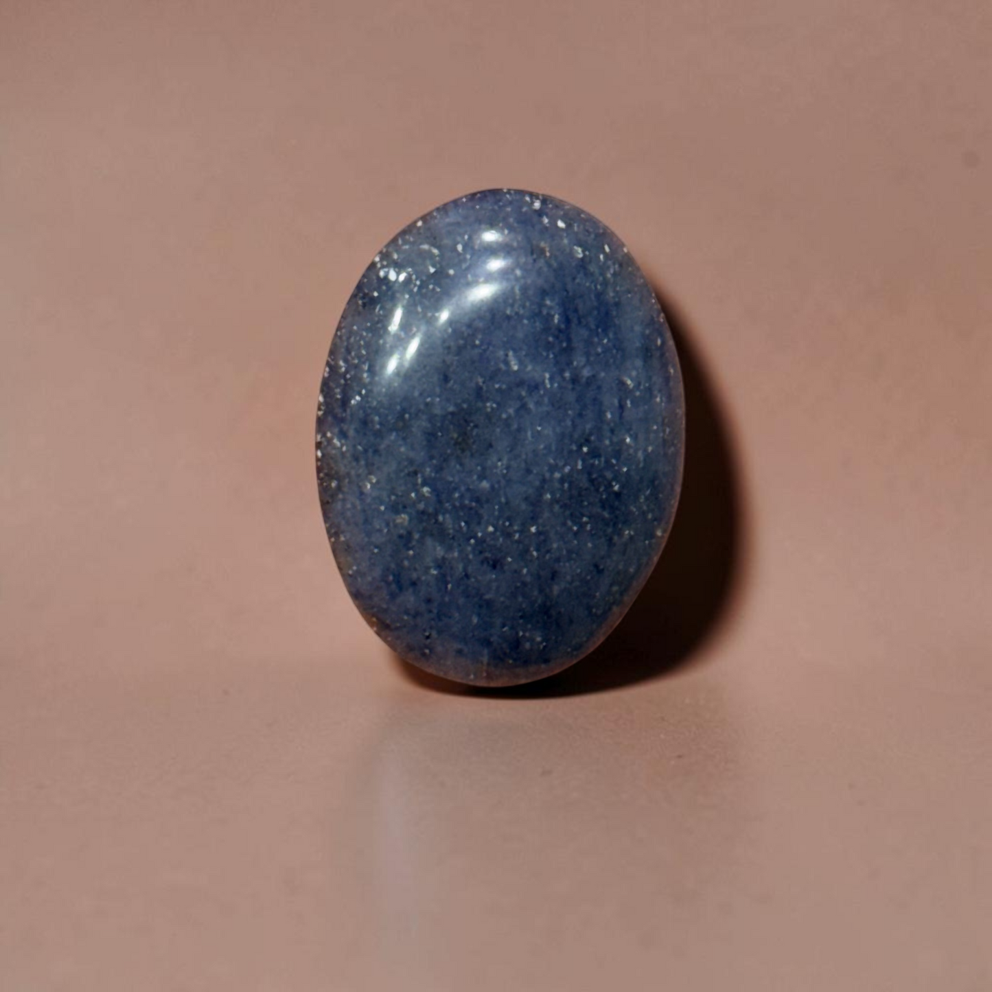 Natural Blue Fluorite Palm Stone (Focus and Mental Clarity)