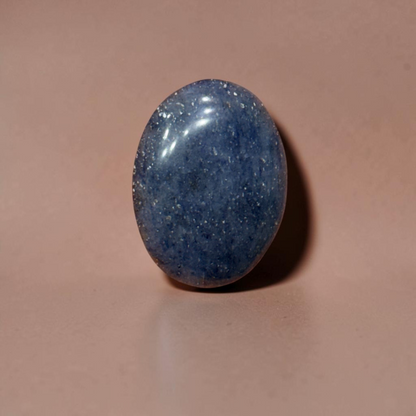 Natural Blue Fluorite Palm Stone (Focus and Mental Clarity)