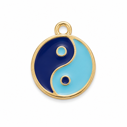 Blue Yin Yang Charm