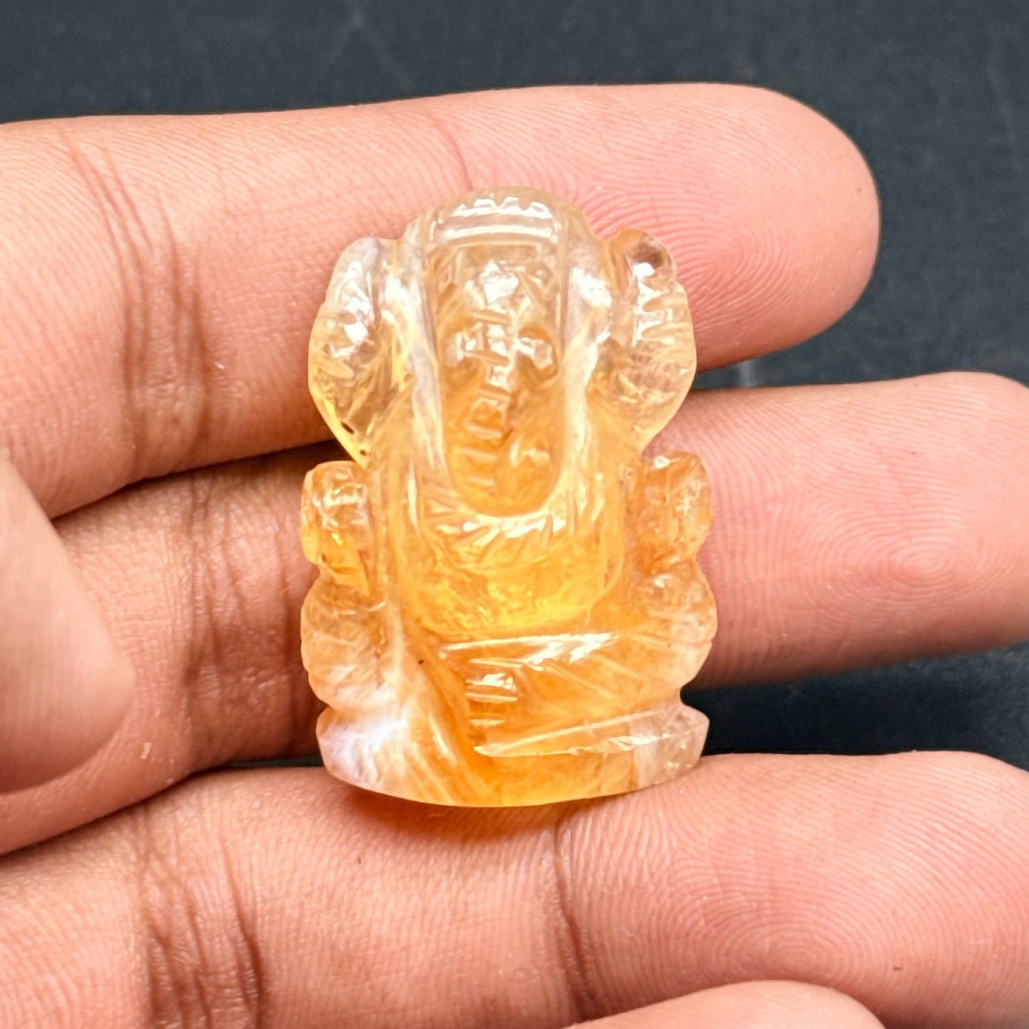 Natural Citrine Ganesh Ji Carving (Abundance and Good Beginnings)