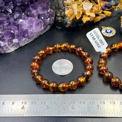 10mm Amber Bracelet (Positivity, Warmth & Emotional Balance)