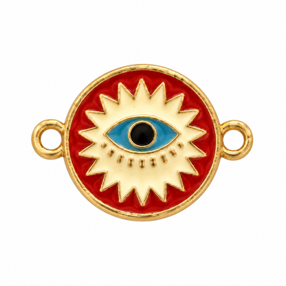 Red Sun Evil Eye Coin Charm