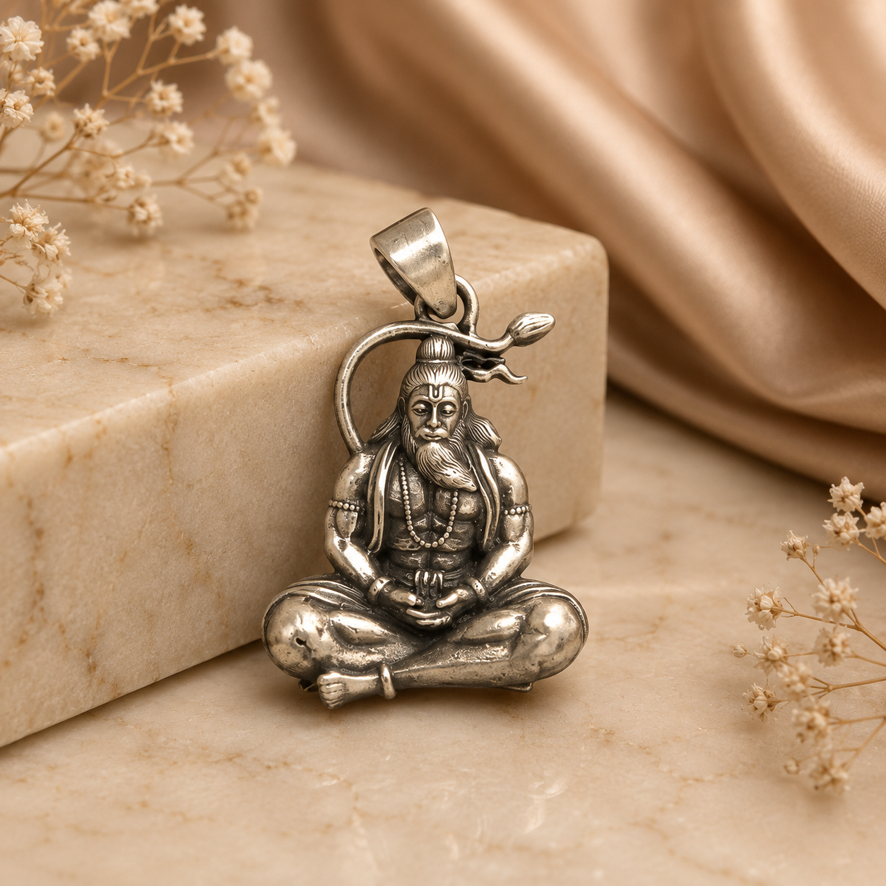 925 Silver Rishi Muni Pendant (Wisdom, Meditation & Spiritual Peace)