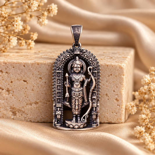 925 Silver Ram Lala King of Ayodhya Pendant – 18 g (Dharma & Devotion)