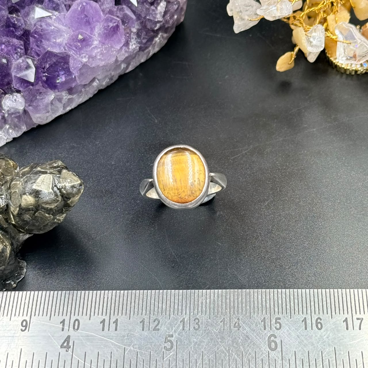 Tiger Eye 925 Silver Ring (Confidence & Protection)