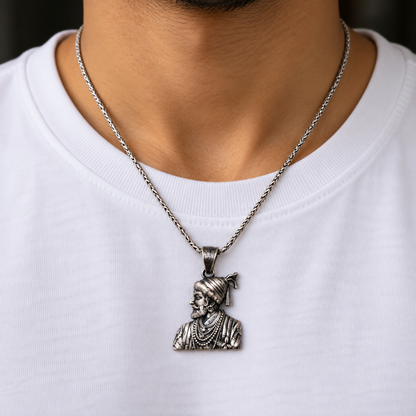 925 Silver Chhatrapati Shivaji Maharaj Pendant – 8 g (Pride & Courage)