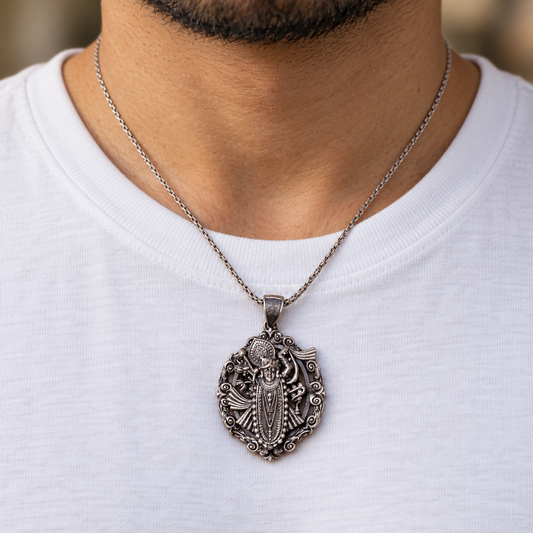 925 Silver Shrinathji Bava Pendant – 11 g & 19 g (Devotion & Grace)