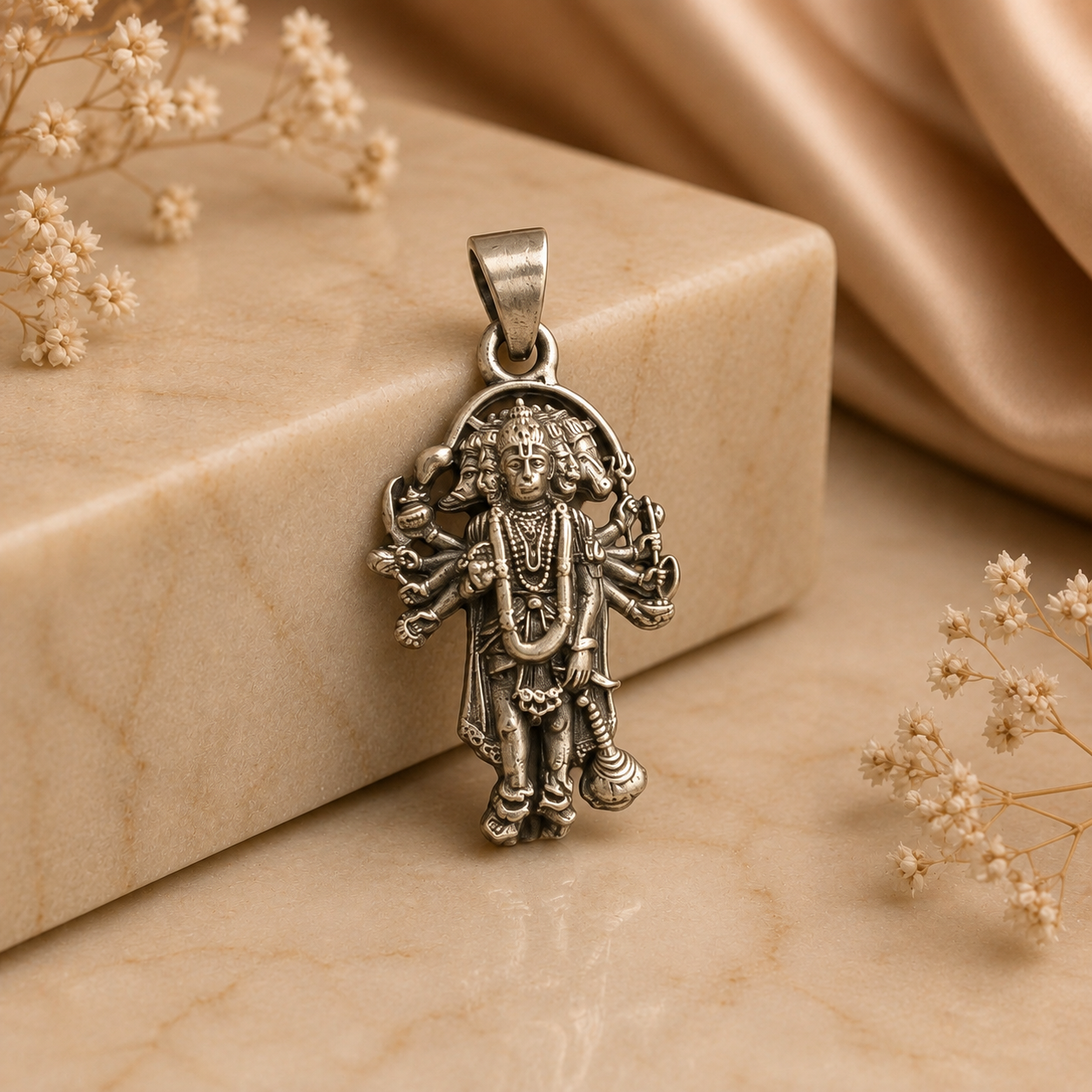 925 Silver Panchmukhi Hanuman Pendant (Protection, Courage & Devotion)