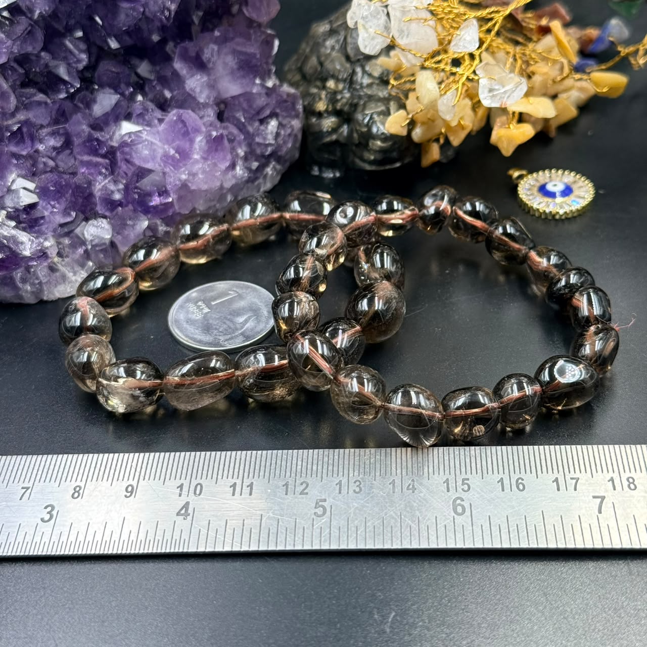 Smoky Quartz Tumble Bracelet (Grounding & Protection)