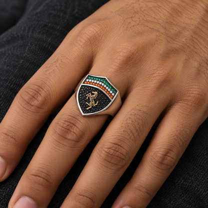 925 Sterling Silver Ferrari Prancing Horse Ring, Approx. 10.95 g, for Men