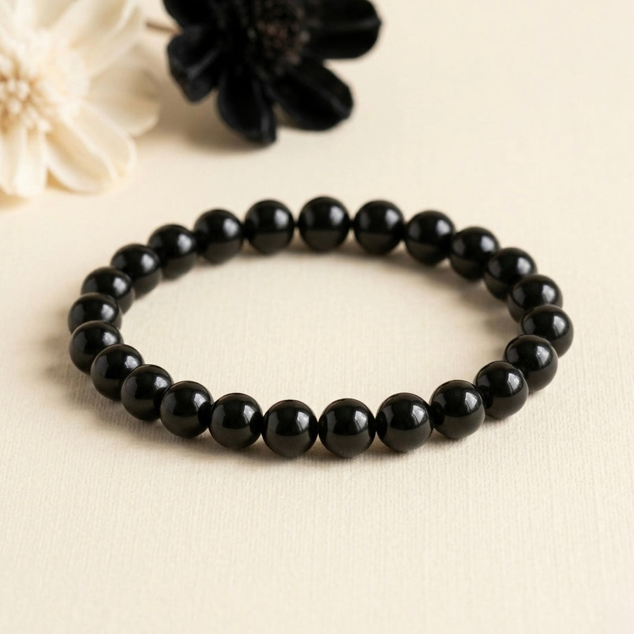 Natural Black Obsidian Bracelet (Protection and Grounding)