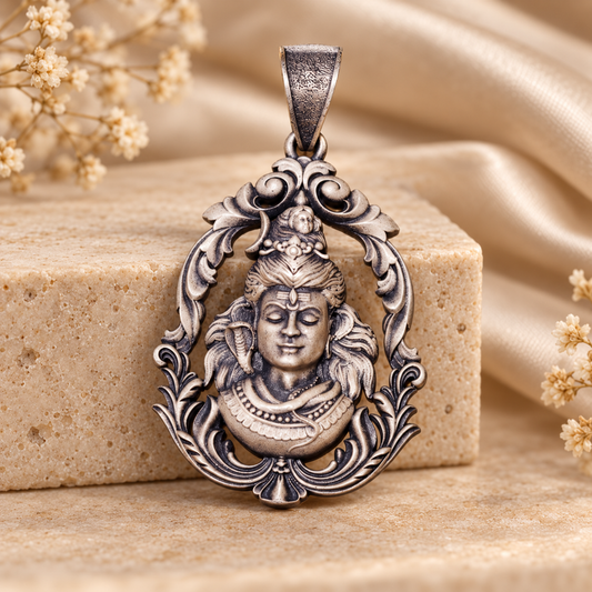 925 Silver Lord Shiv Ji Dhyan Mudra Pendant – 13 g (Devotion & Inner Strength)