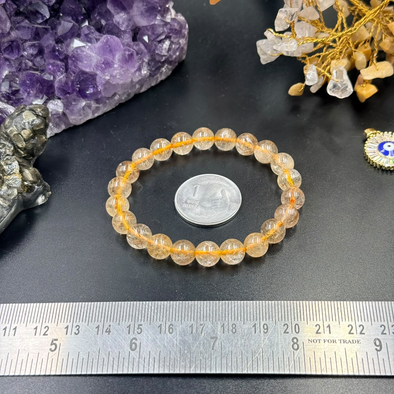 Golden Rutile Quartz Bracelet (Prosperity Crystal)