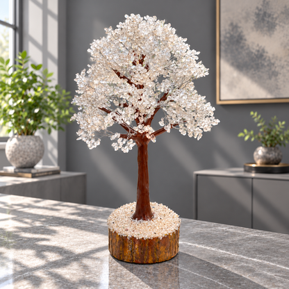 Clarity & Harmony Clear Quartz Crystal Tree – 20-Inch Extra Large Sphatik Gemstone Tree | GemKrishna