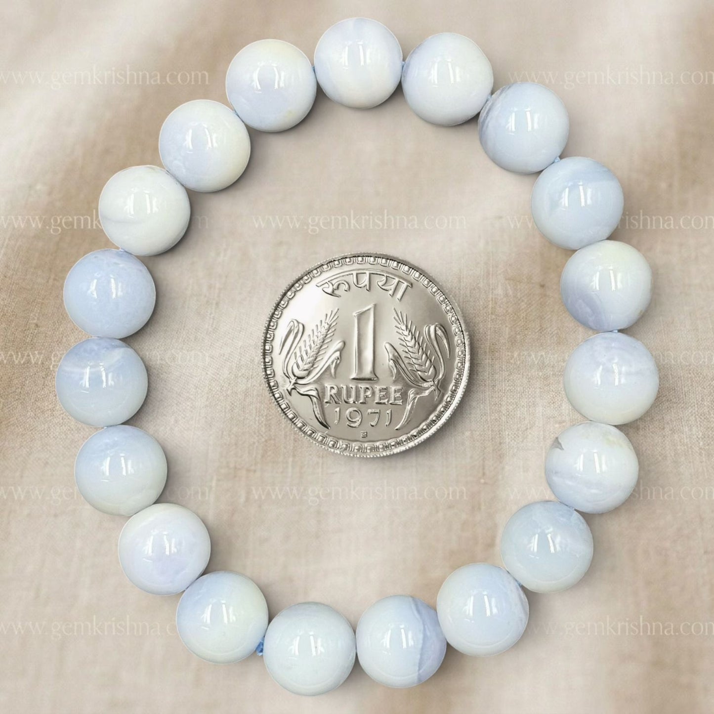 Blue Lace Agate Bracelet (Peace and Communication)