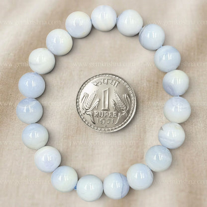 Blue Lace Agate Bracelet (Peace and Communication)