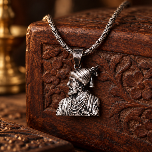 925 Silver Chhatrapati Shivaji Maharaj Pendant – 8 g (Pride & Courage)