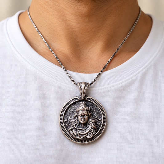 925 Silver Yogi Mahadev Pendant – 12 g (Devotion & Inner Strength)