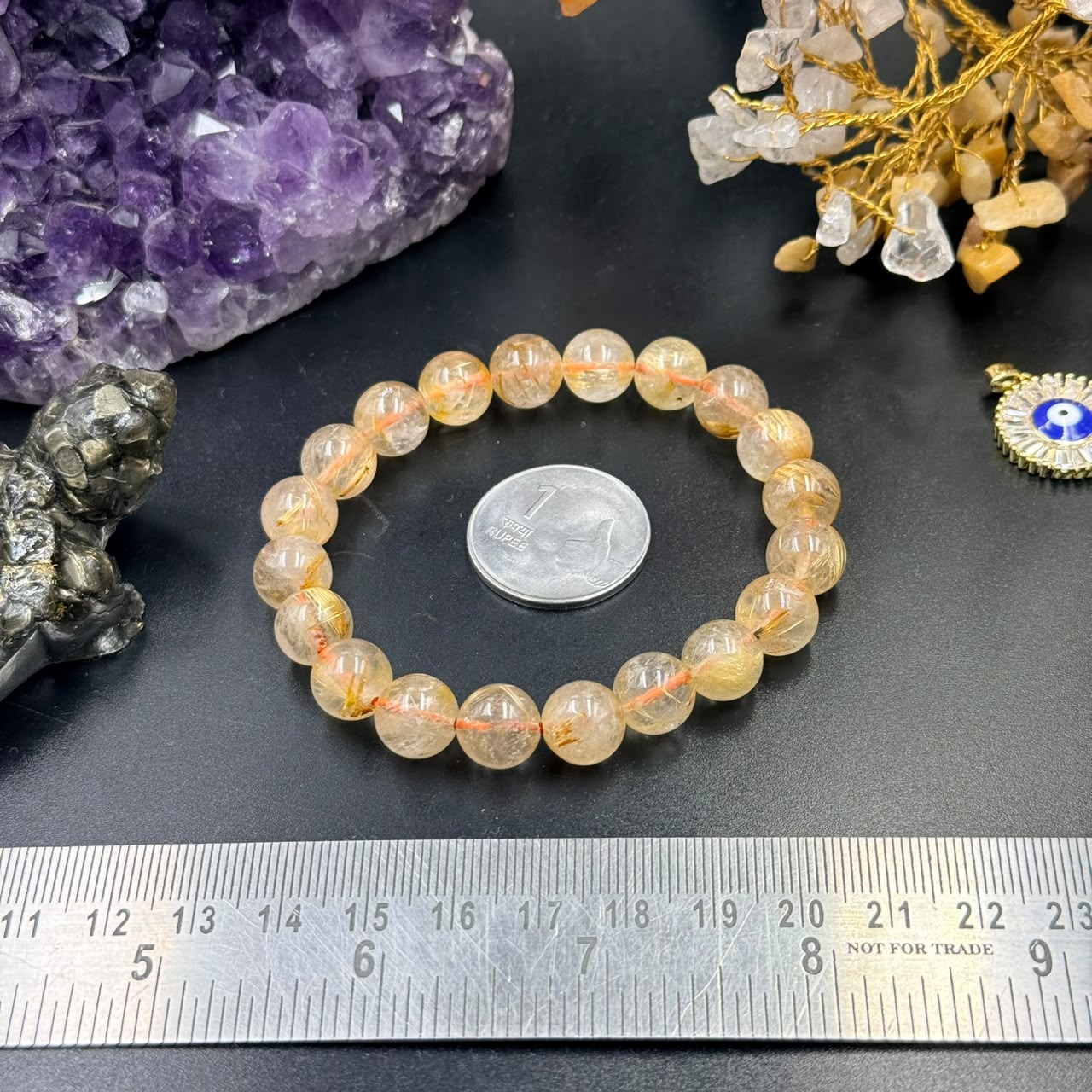 Golden Rutile Quartz Bracelet (Prosperity Crystal)