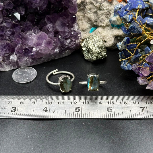 Natural Labradorite Ring (Adjustable)