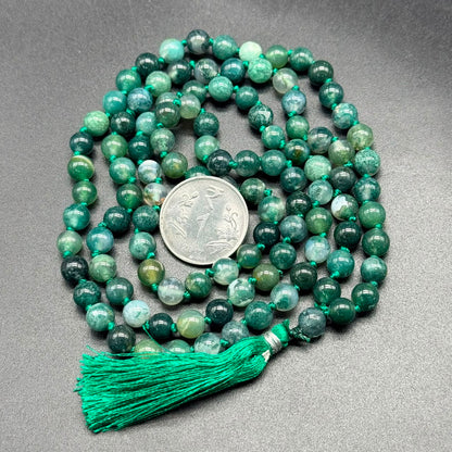 Moss Agate 6mm Mala (Growth & Abundance)