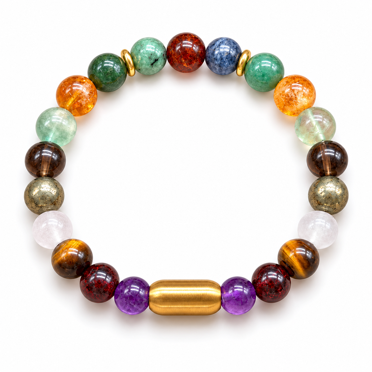 Prosperity & Focus Gemstone Bracelet with Panna, Neelam & Gomed | Lab Certified