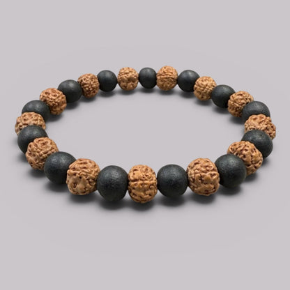5 Mukhi Rudraksh & Karungali Bracelet | Protection and Strength | Best Quality | Natural Beads