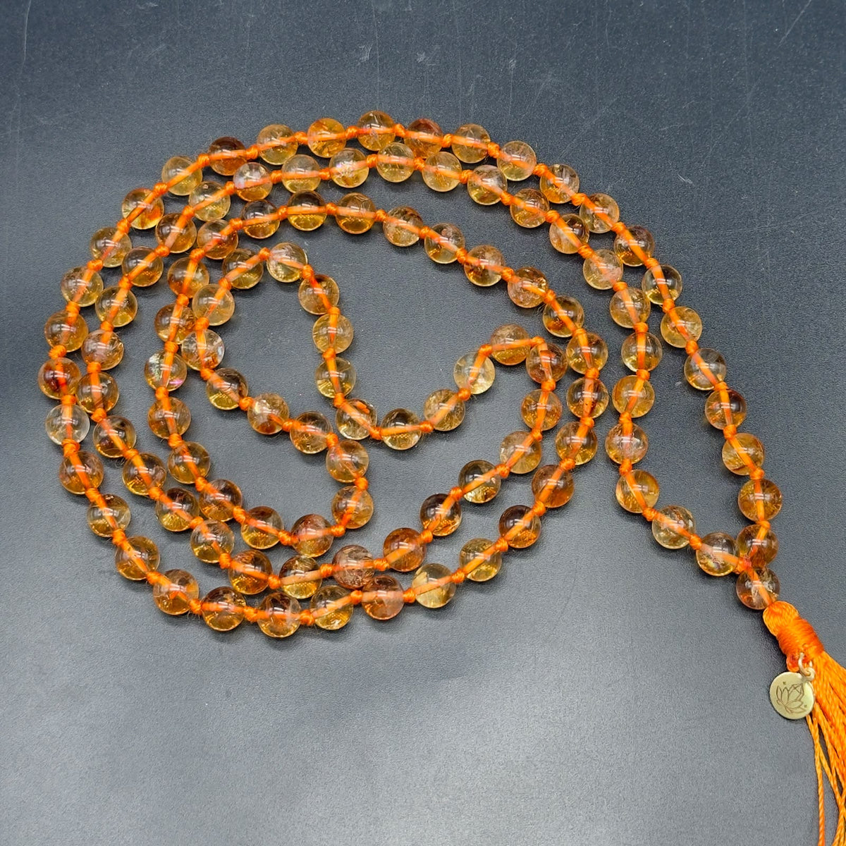 Natural untreated Citrine AAA Jaap Mala beads GemKrishna