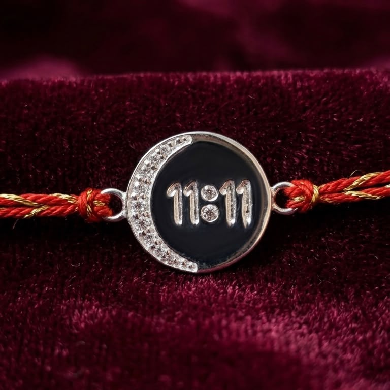 1.20 Gram 925 Silver 11:11 Angel Number Rakhi (Manifestation, Positivity & Sibling Bond)