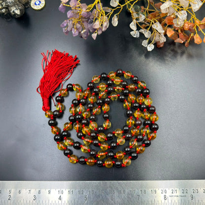 Garnet 8mm & Citrine 8mm Jaap Mala (Abundance & Personal Power)