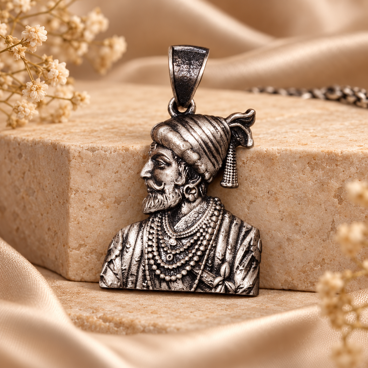 925 Silver Chhatrapati Shivaji Maharaj Pendant – 8 g (Pride & Courage)