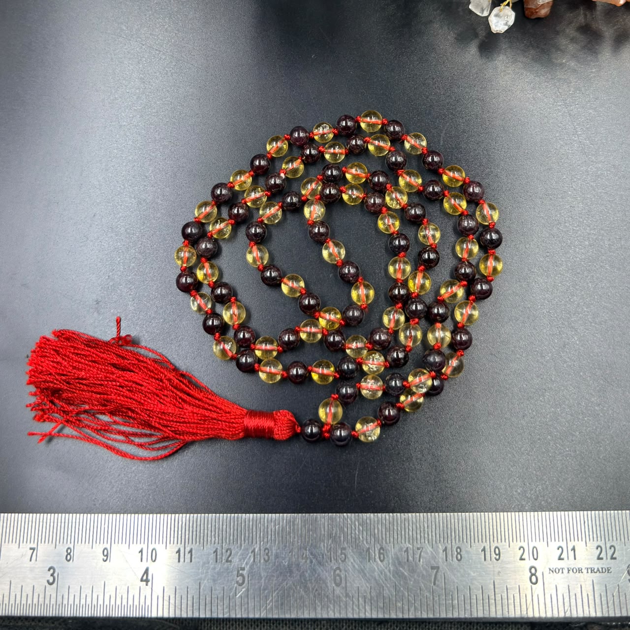 Garnet 8mm & Citrine 8mm Jaap Mala (Abundance & Personal Power)