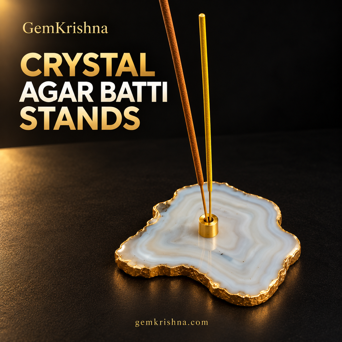 Agate Crystal Agarbatti Stand – Decorative Incense Stick Holder