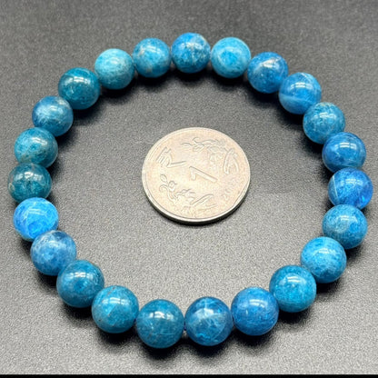 Blue Apatite Bracelet AAA (Motivation & Mental Clarity)