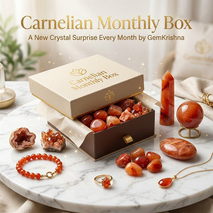 Carnelian Monthly Box – Receive Crystal Gifts Every Month (Confidence & Motivation)