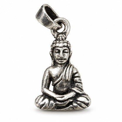 Meditating Buddha Pendant – 925 Sterling Silver, Oxidised Finish (2.54 Gram)