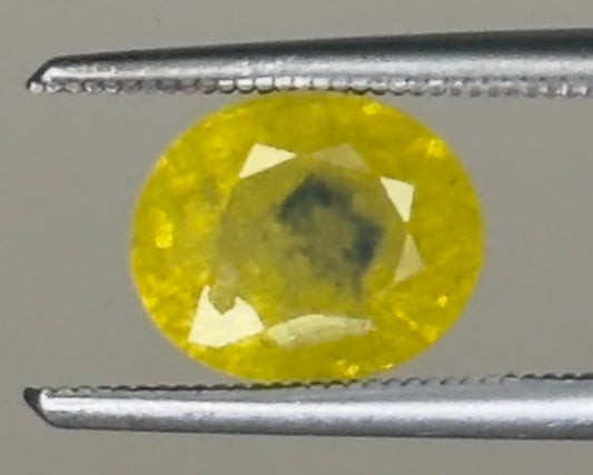 Bi-Color Yellow Sapphire (Pitambari) – 3.29 Carat Oval Cut, Heated | Gemkrishna