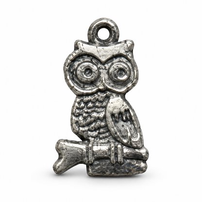 Zinc Owl Charm
