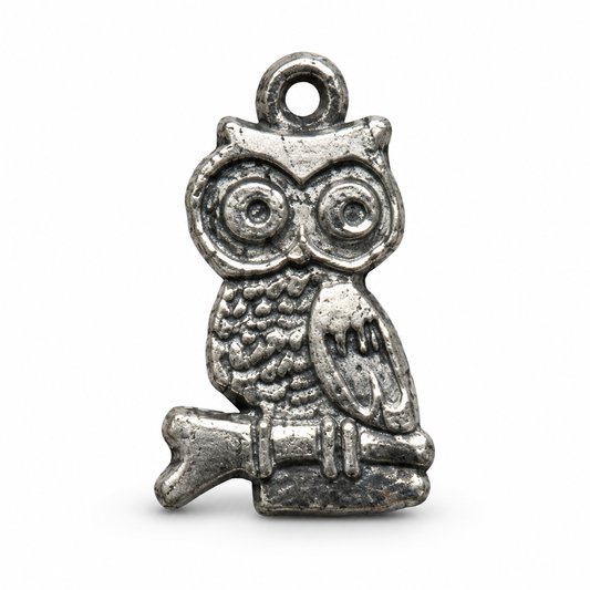 Zinc Owl Charm