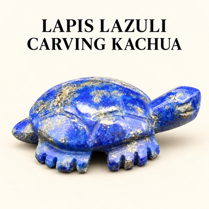 Natural Lapis Lazuli Tortoise (Kachua) Carving – Wisdom, Truth & Self-Expression