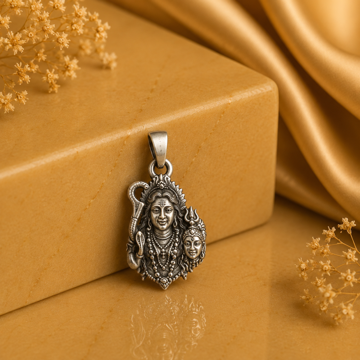 925 Silver Maa Kali Pendant with Khadga & Severed Head (Protection, Courage & Transformation)