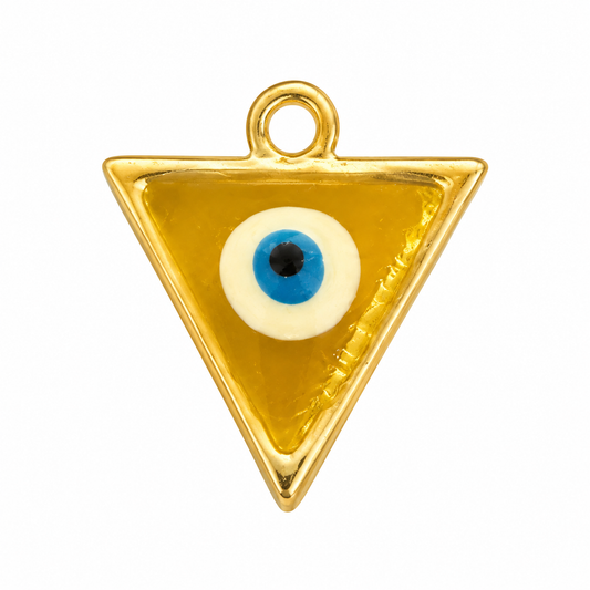 Gold Triangle Evil Eye Charm