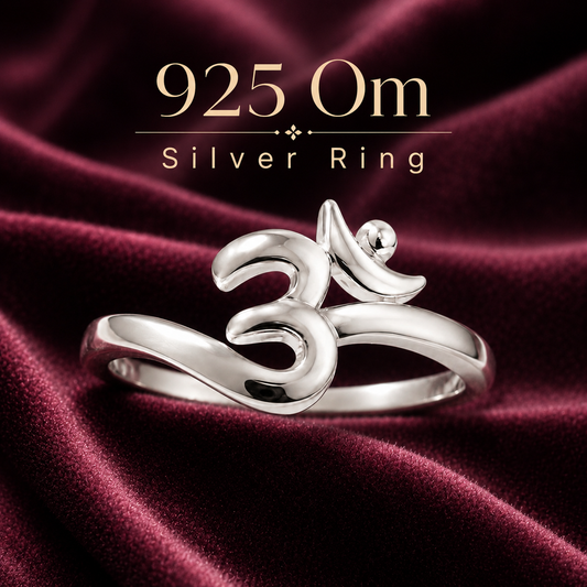 2.04 Gram 925 Silver Om Ring (Spiritual Awareness, Peace & Positive Energy)