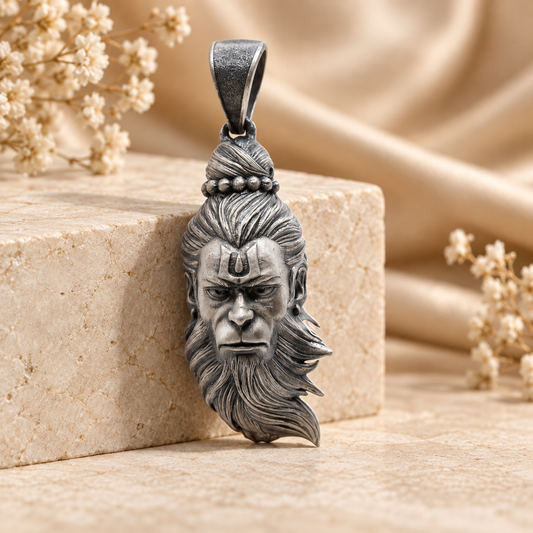925 Silver Yogi Hanuman Pendant – 10 g (Strength & Devotion)