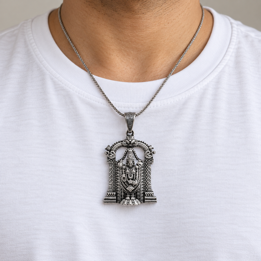 925 Silver Tirupati Balaji Pendant – 13 g (Blessings & Prosperity)
