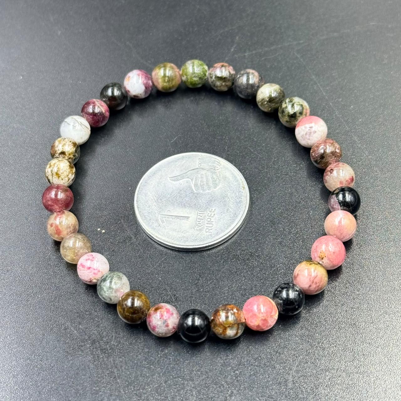 Watermelon Multi Tourmaline Bracelet 6mm (Protection, Balance & Positivity)