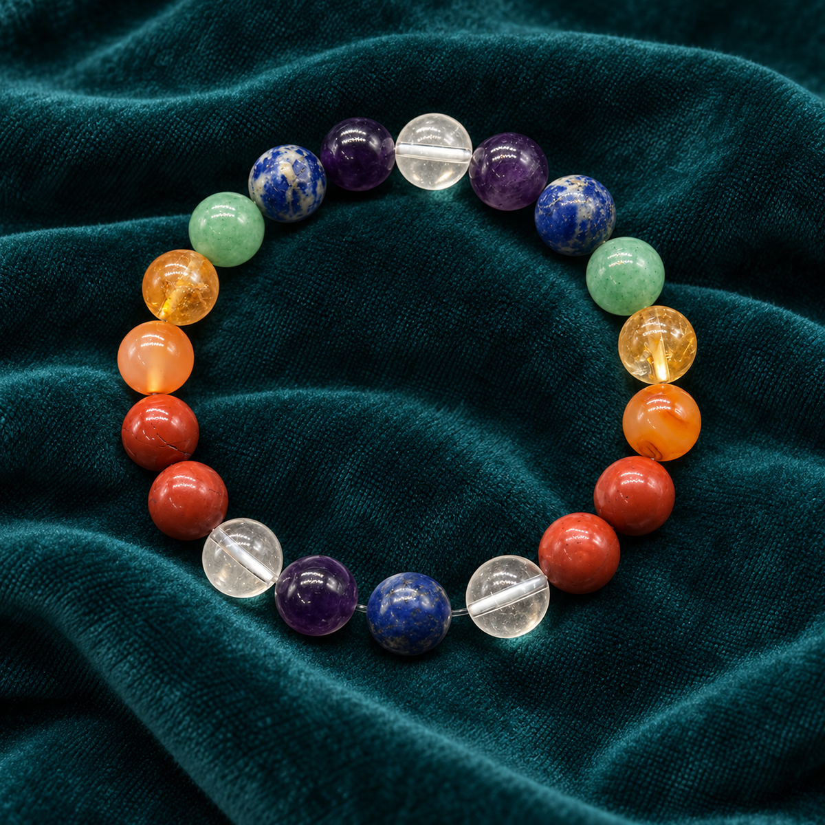 Confidence, Growth & Harmony Bracelet – 7 Natural Gemstones, 10mm with GJSPC Lab Report | GemKrishna
