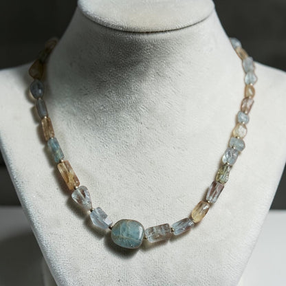 Natural Aquamarine 133.65 Carat Necklace (Emotional Balance and Confidence)